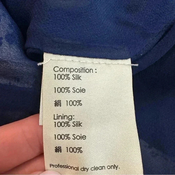 3.1 Phillip Lim 100% Silk Skirt Blue White Size 6 Midi - Picture 4 of 6